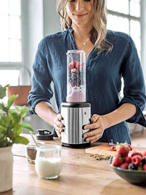 WMF Kult Mix & Go Mini Smoothie Maker, Shake Mixer, Blender Electric, 300 Watt, Tritan Plastic Bottle